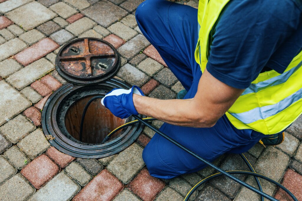 hydrojetting clogged sewer line